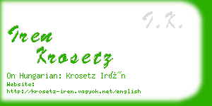 iren krosetz business card